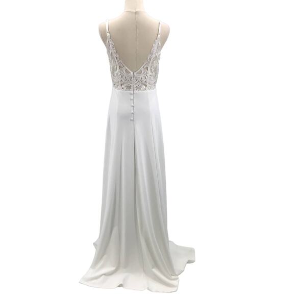 LULU'S SZ S Romantic Ways White Lace Button Back Maxi Wedding Bridal Dress B78 - Picture 3 of 9